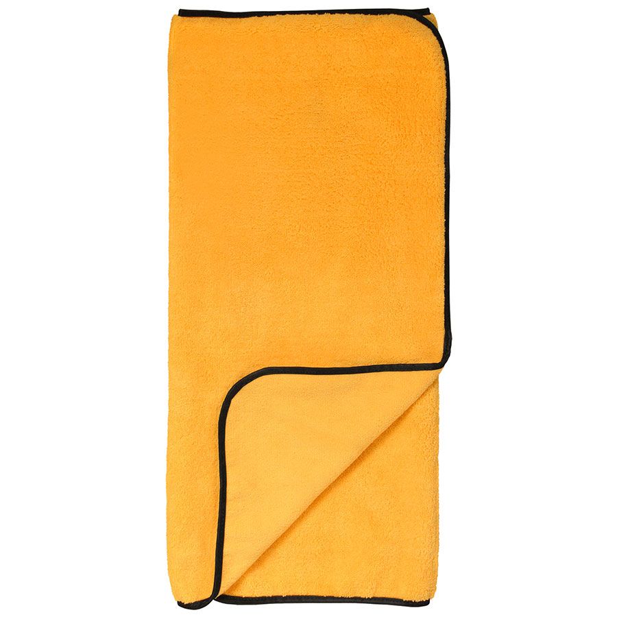 Microfiber Elite Jumbo Super Absorbent Drying Towel, 380 GSM, 36x 24,  Golden Yellow / Black Trim