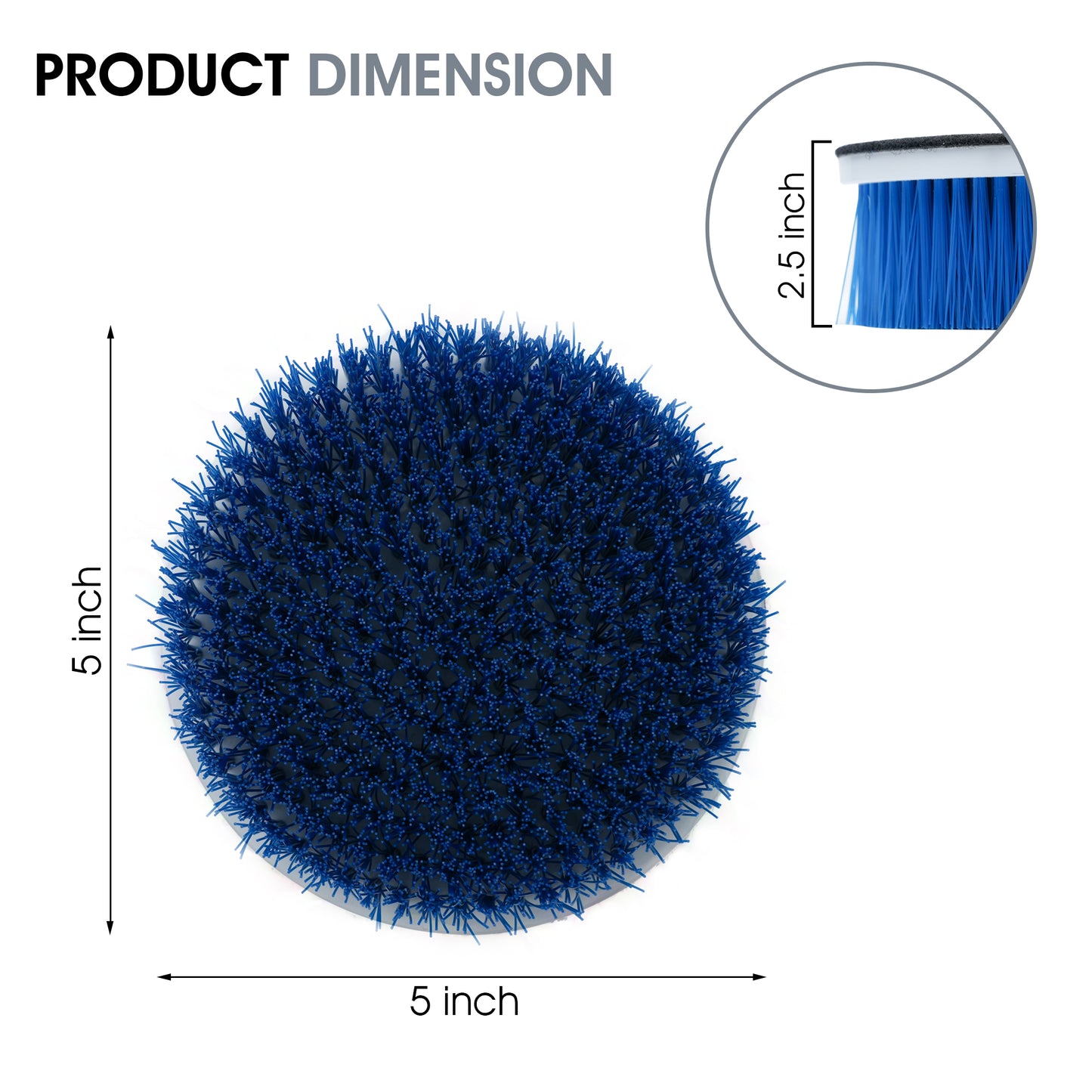 5" Dia Loop Back Rotary Brush w/ 1.5" Polyp Bristles