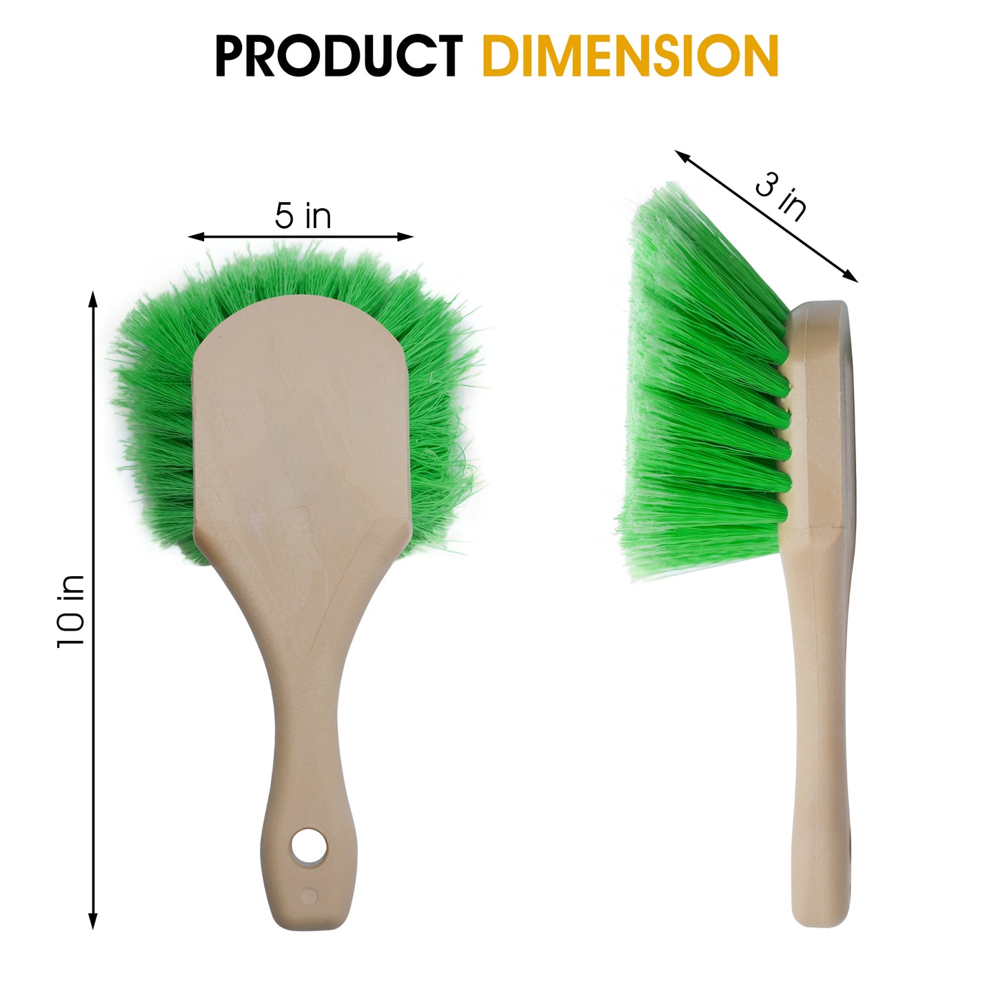 8.5" Flagged-Tips Green Polystyrene Bristles Brushes