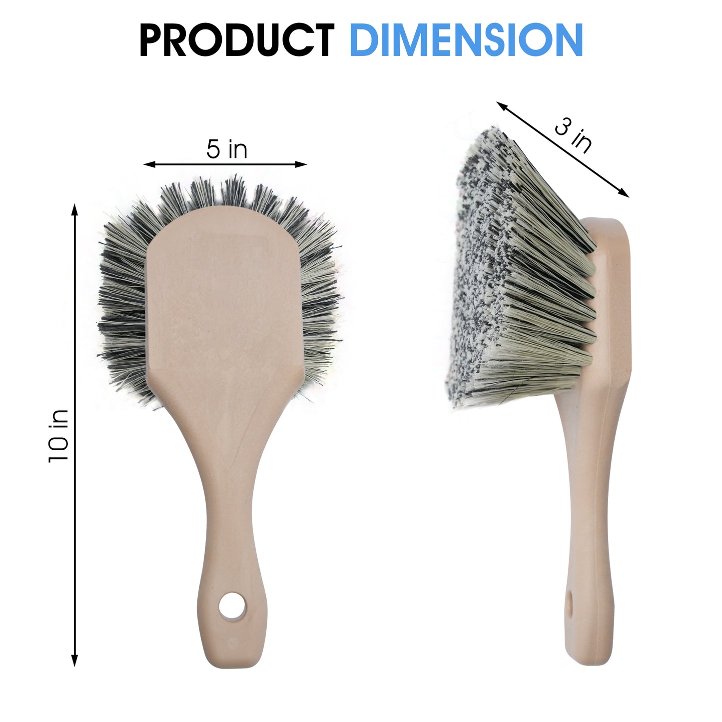 8.5" Flagged-Tips Salt & Pepper Polystyrene Bristles Brushes